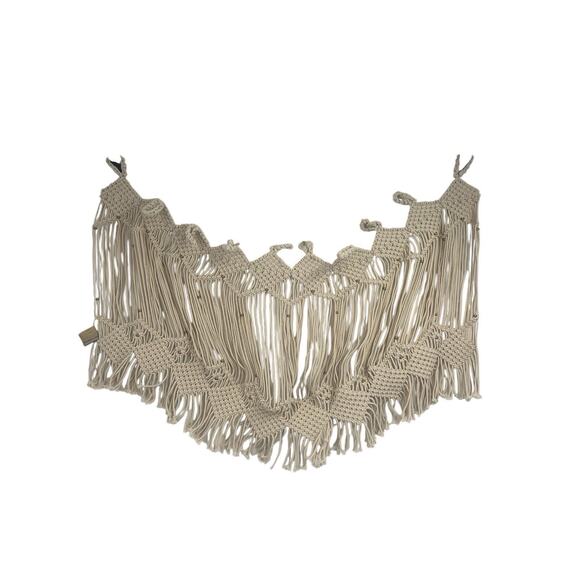 Passport To India Handmade Macrame Window Valance 44x25 Boho - Picture 2 of 5